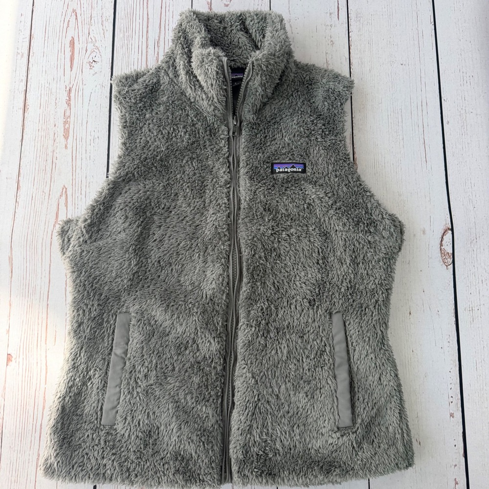 Patagonia Los Gatos Fleece Vest Gray Full Zip High Pile Women Small 25216